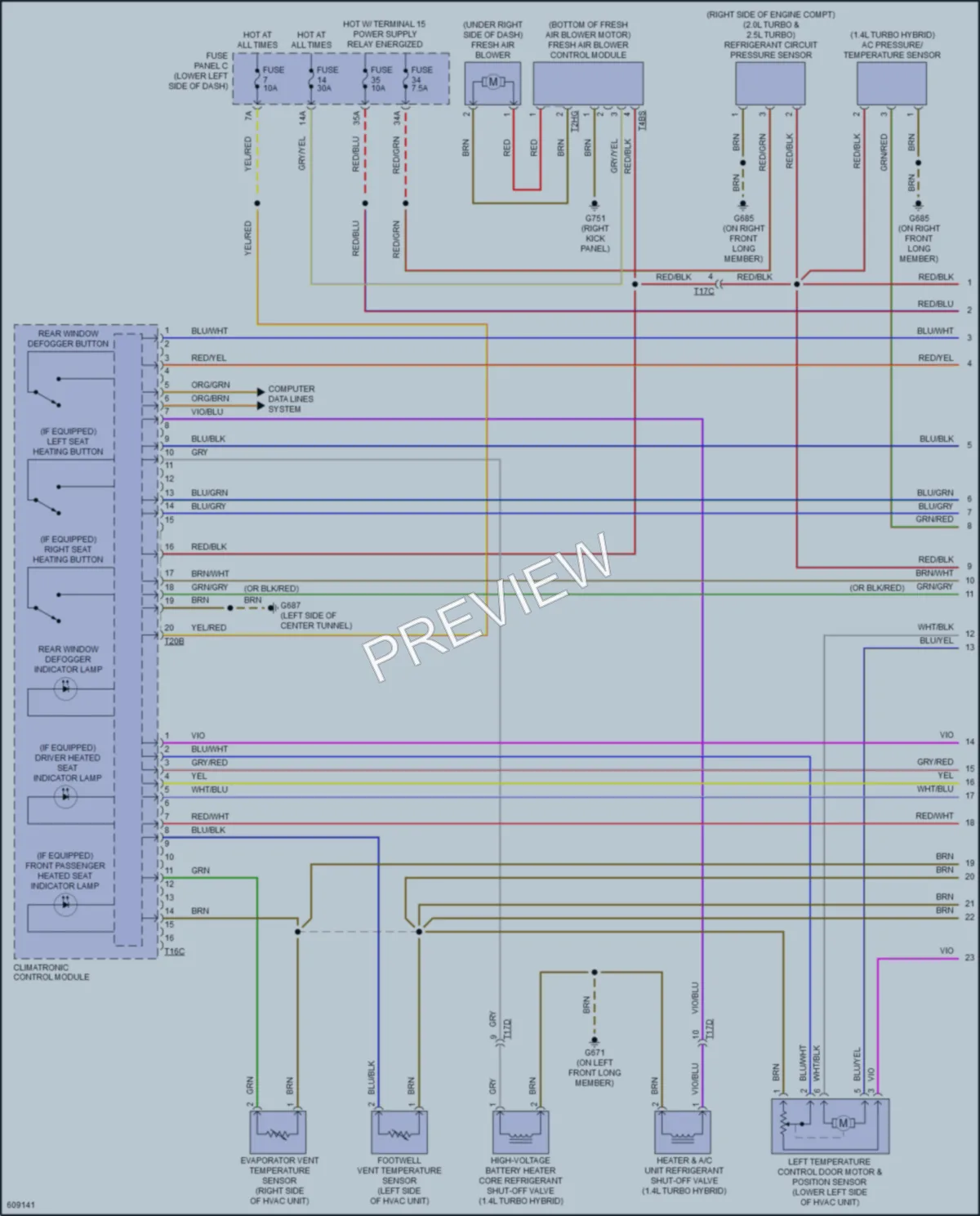 2018 Audi A3etron Air Conditioning wiring diagram preview
