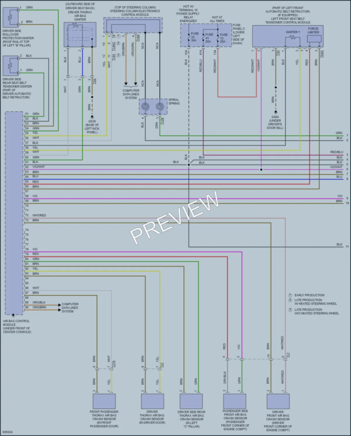 2018 Audi A3etron Supplemental Restraints wiring diagram preview