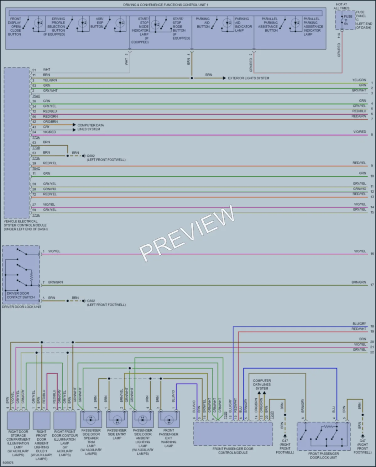 2018 Audi A4 Interior Lights wiring diagram preview