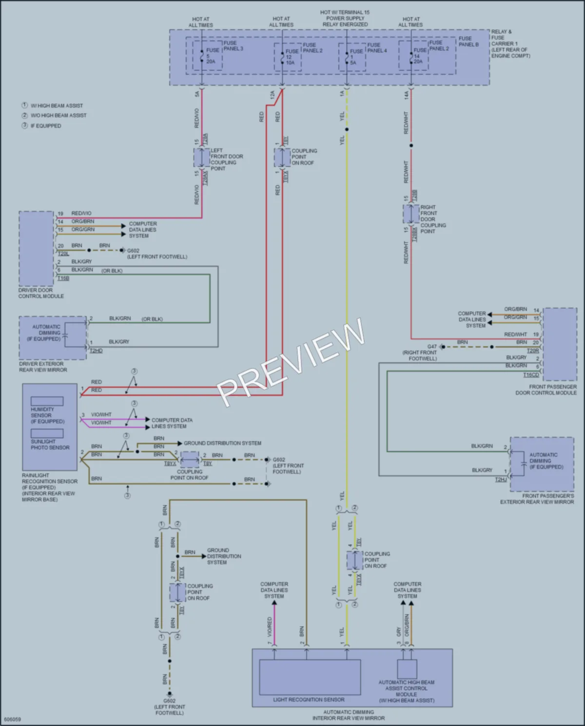 2018 Audi A4 Power Mirrors wiring diagram preview