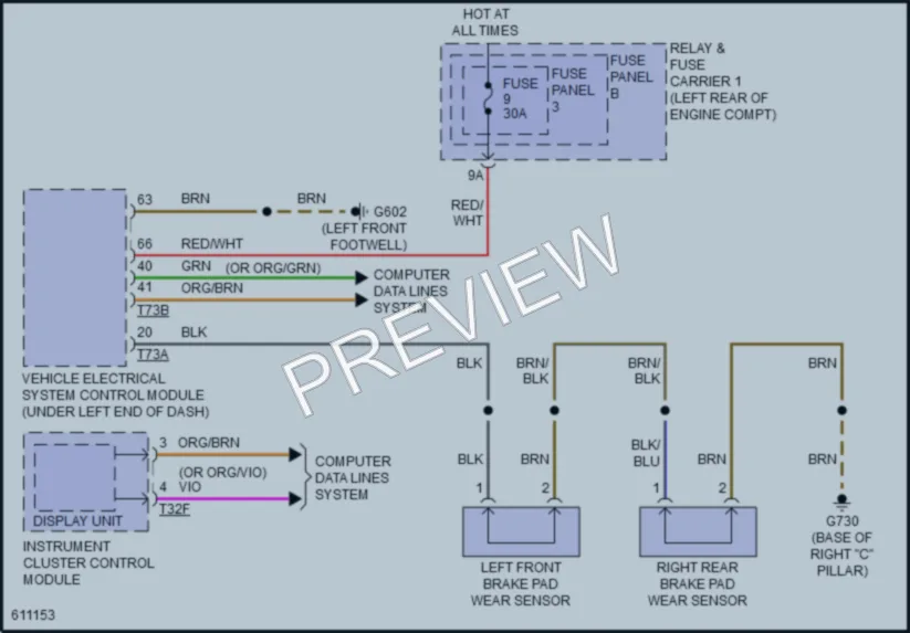 2018 Audi A4 Warning Systems wiring diagram preview