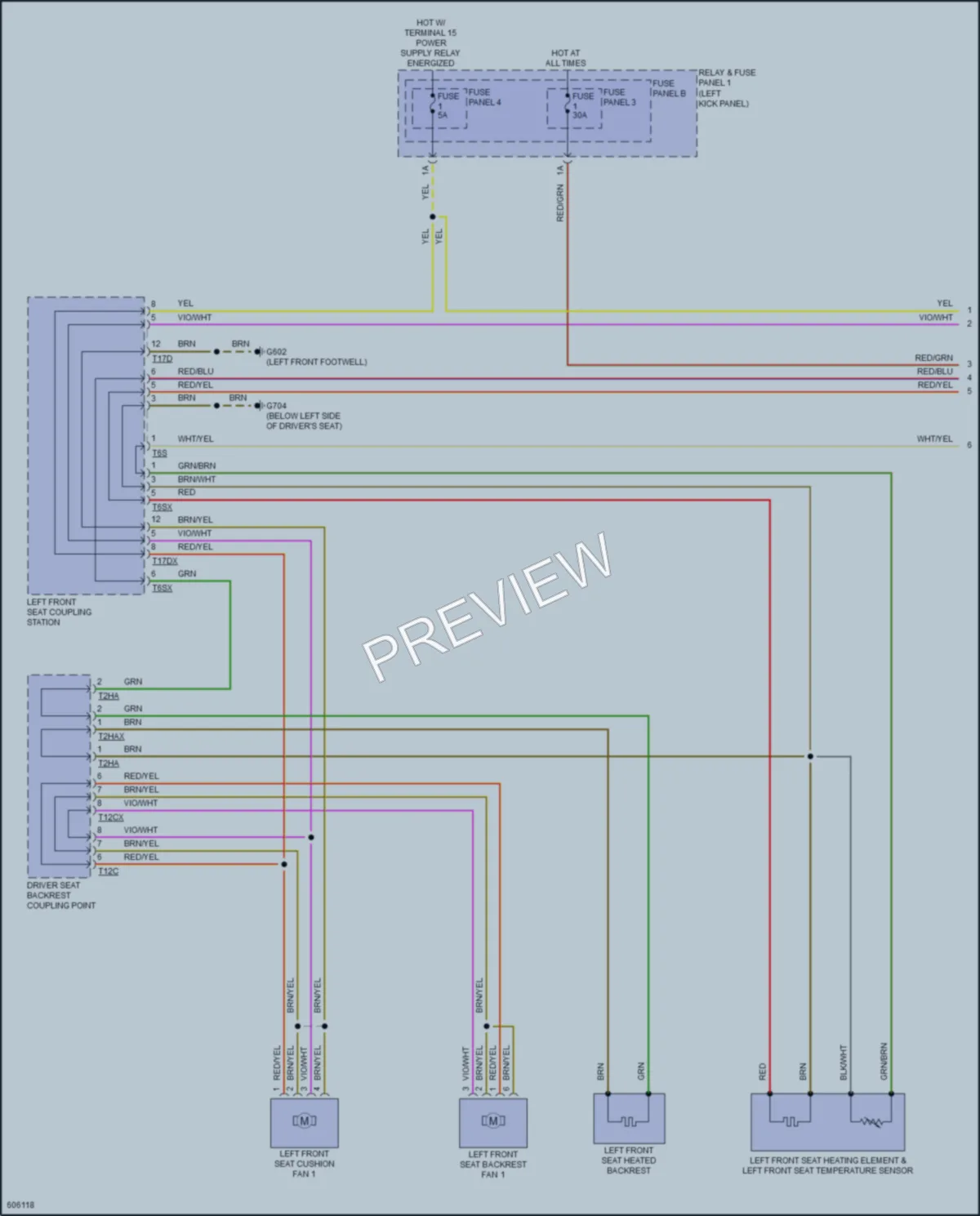 2018 Audi A5 Power Seats wiring diagram preview