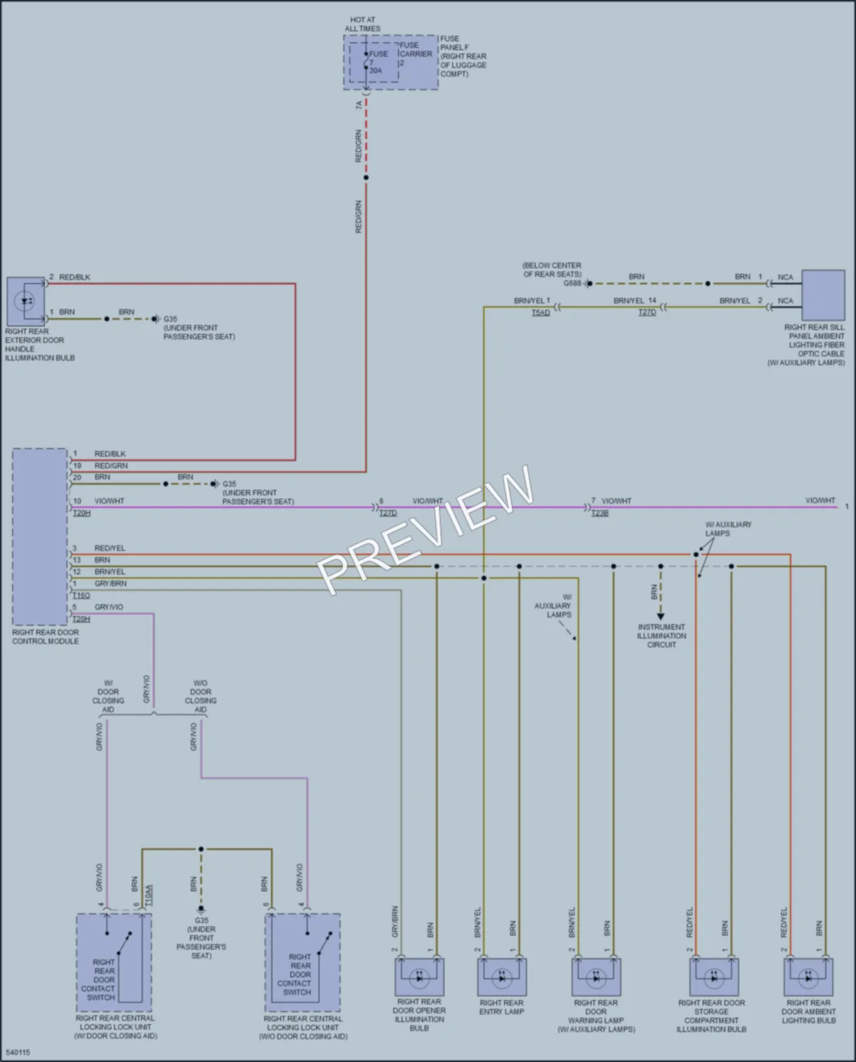 2018 Audi A6 Interior Lights wiring diagram preview