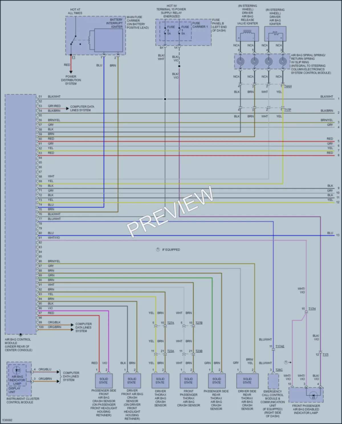 2018 Audi A6 Supplemental Restraints wiring diagram preview