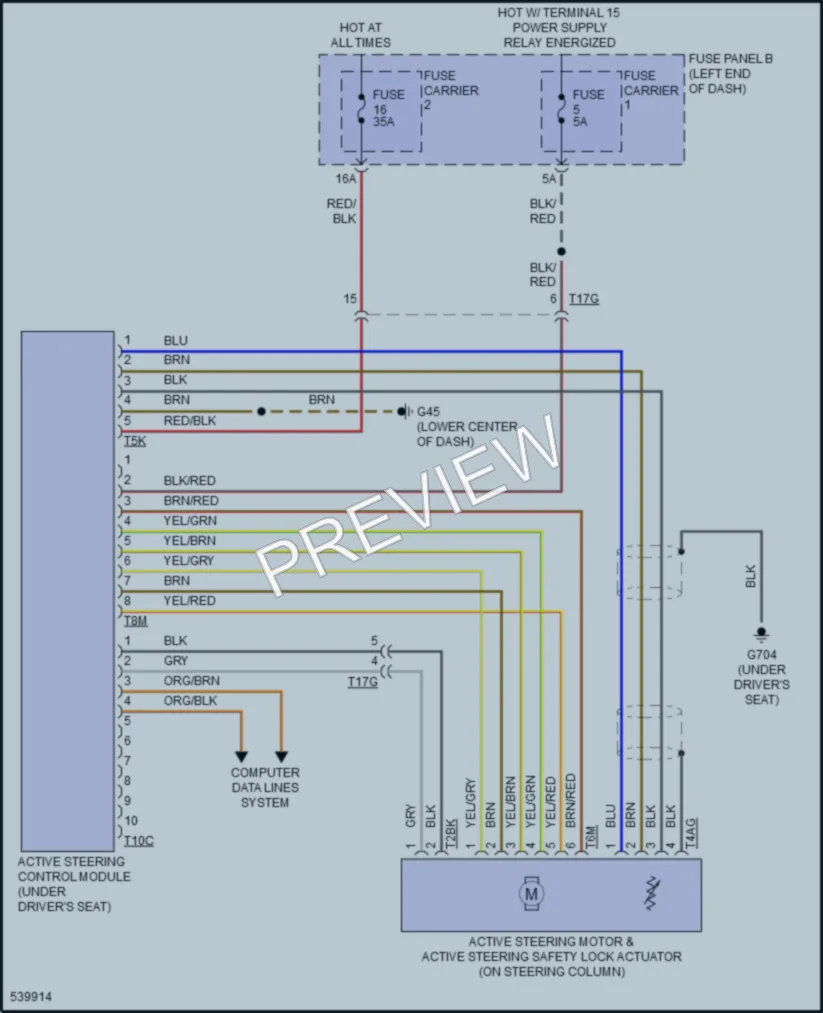 2018 Audi A7 Electronic Power Steering wiring diagram preview