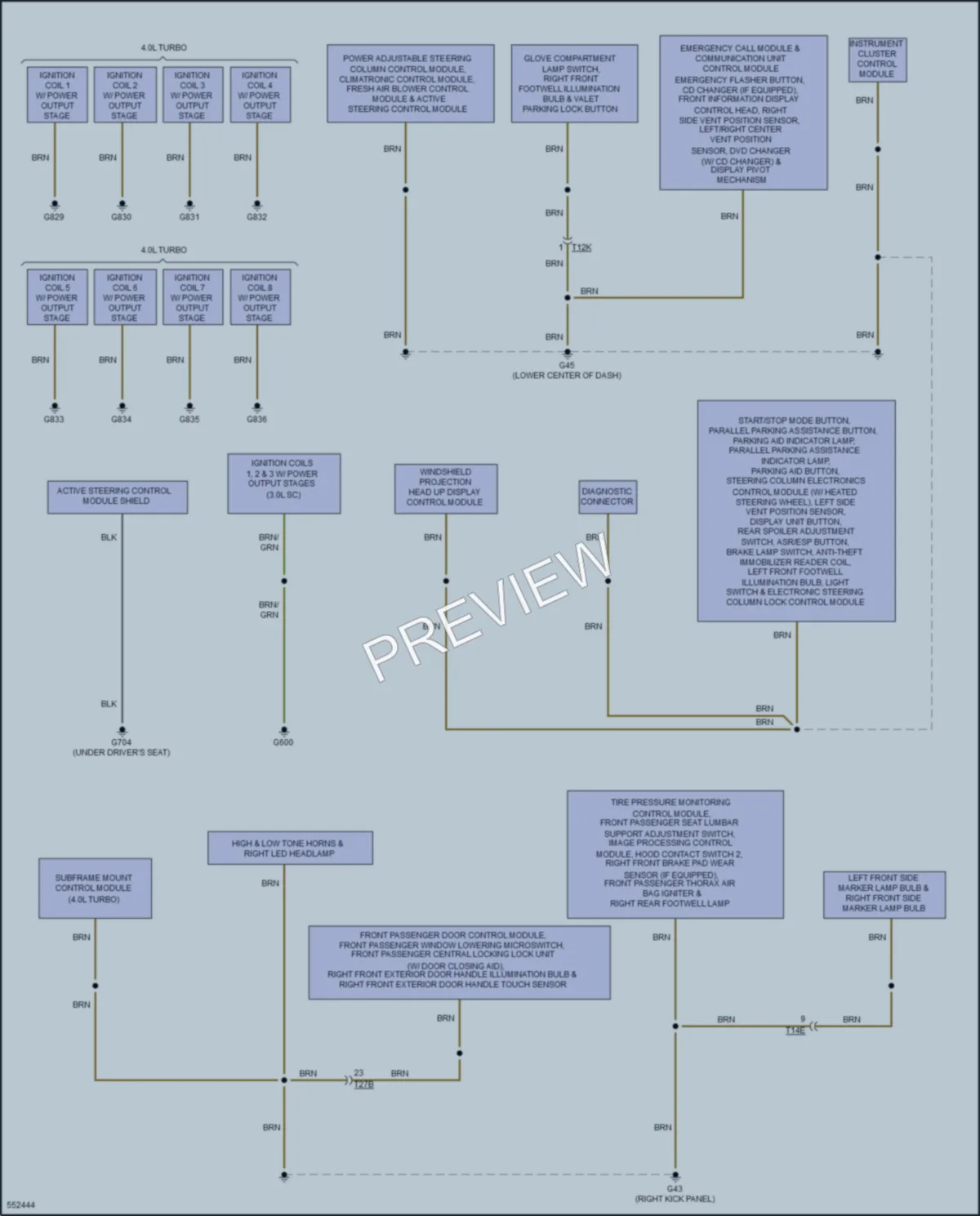 2018 Audi A7 Ground Distribution wiring diagram preview