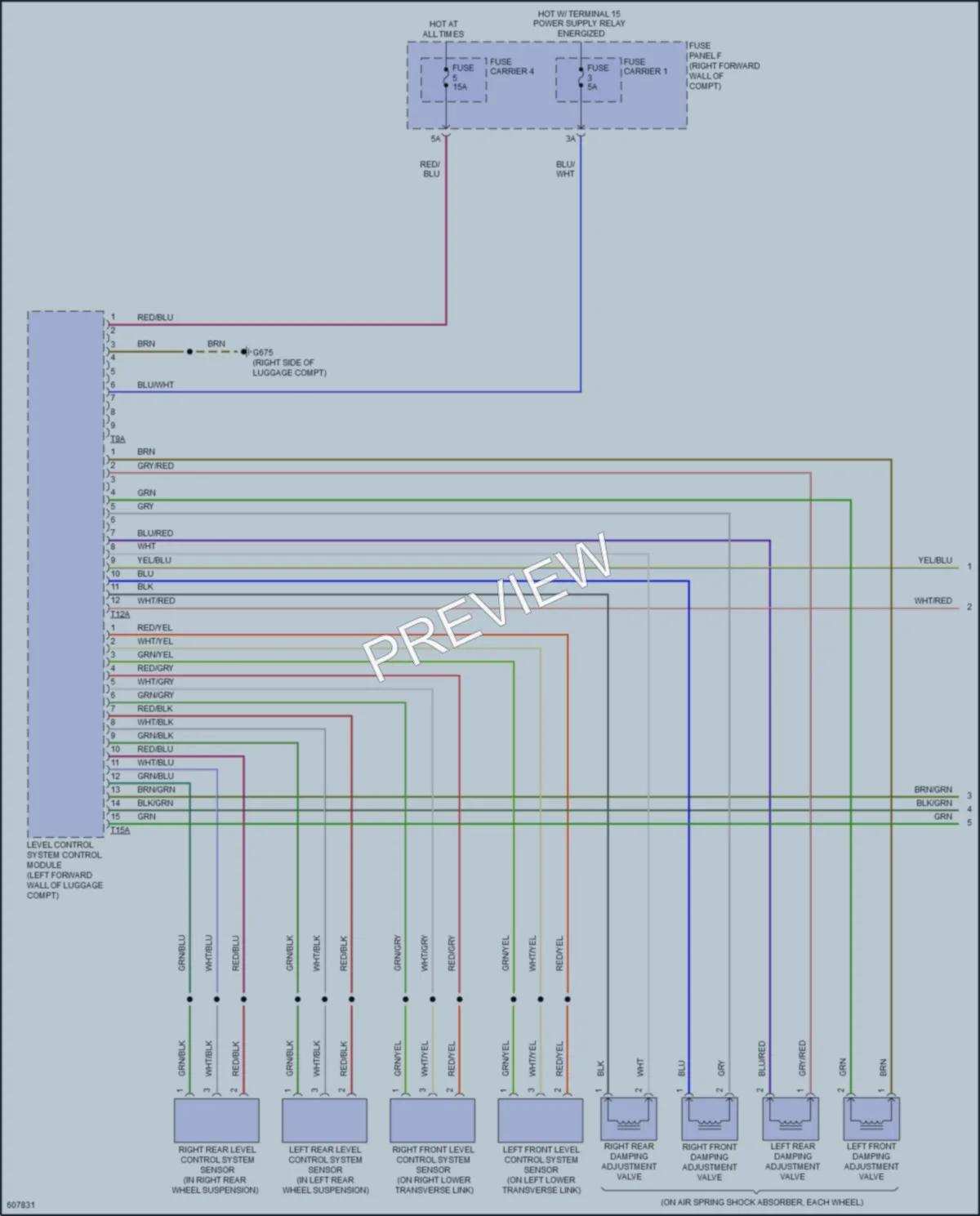2018 Audi A8 Electronic Suspension wiring diagram preview