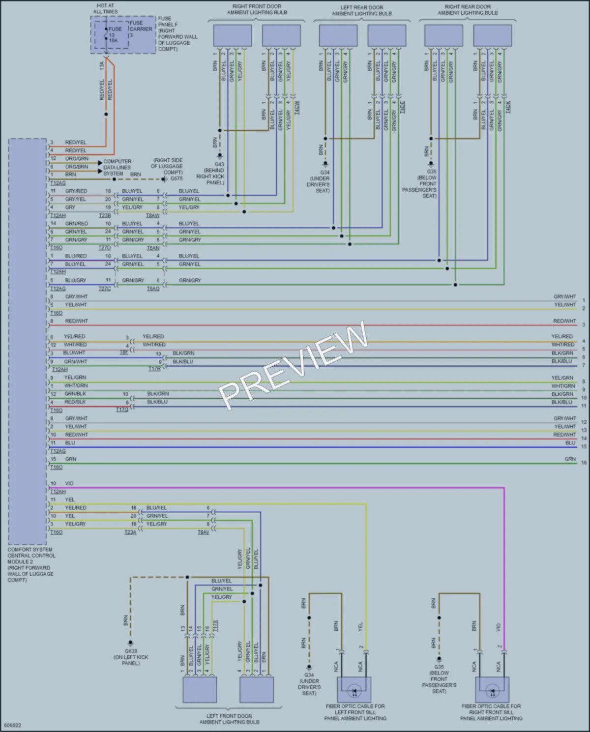 2018 Audi A8 Interior Lights wiring diagram preview