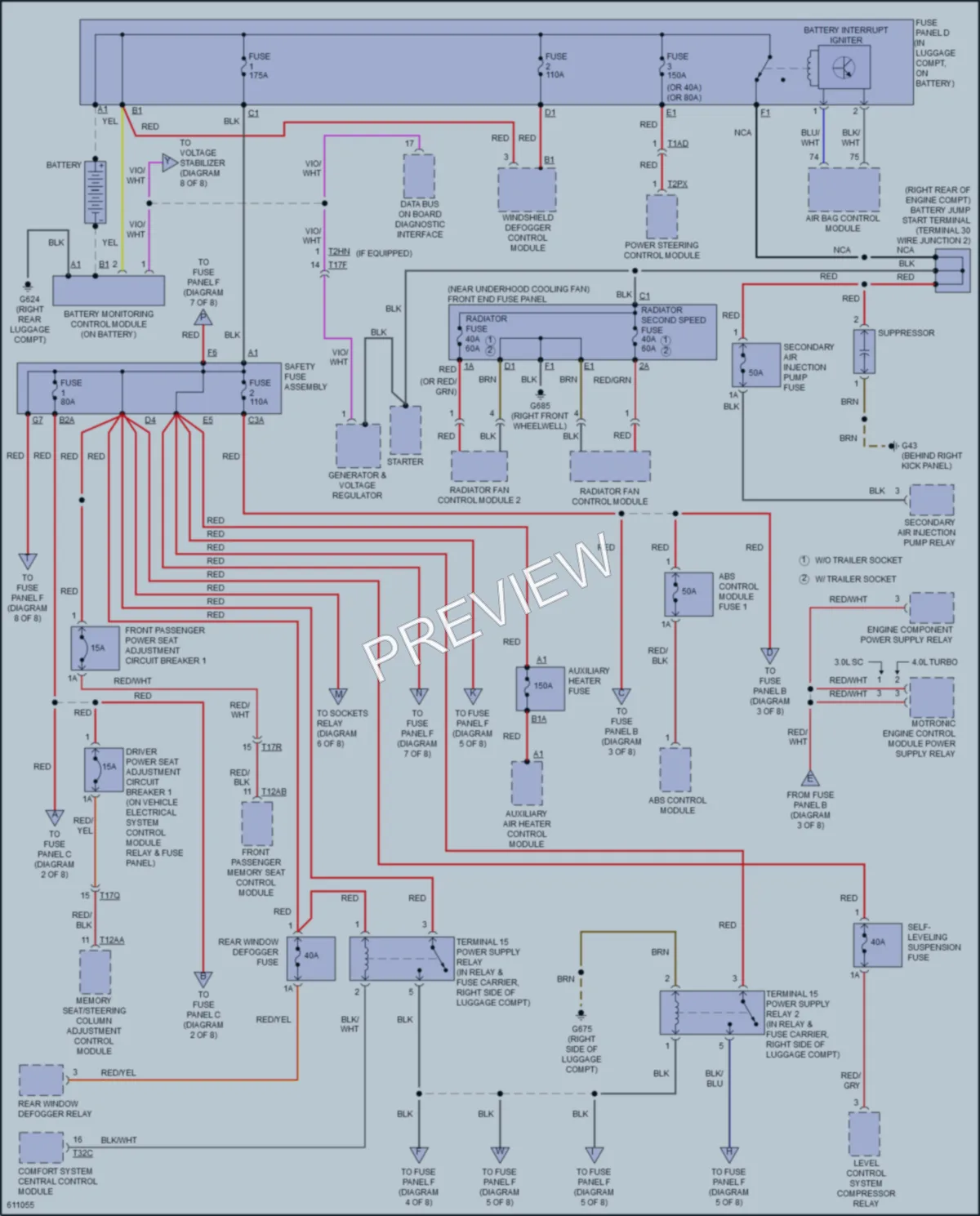 2018 Audi A8L Power Distribution wiring diagram preview