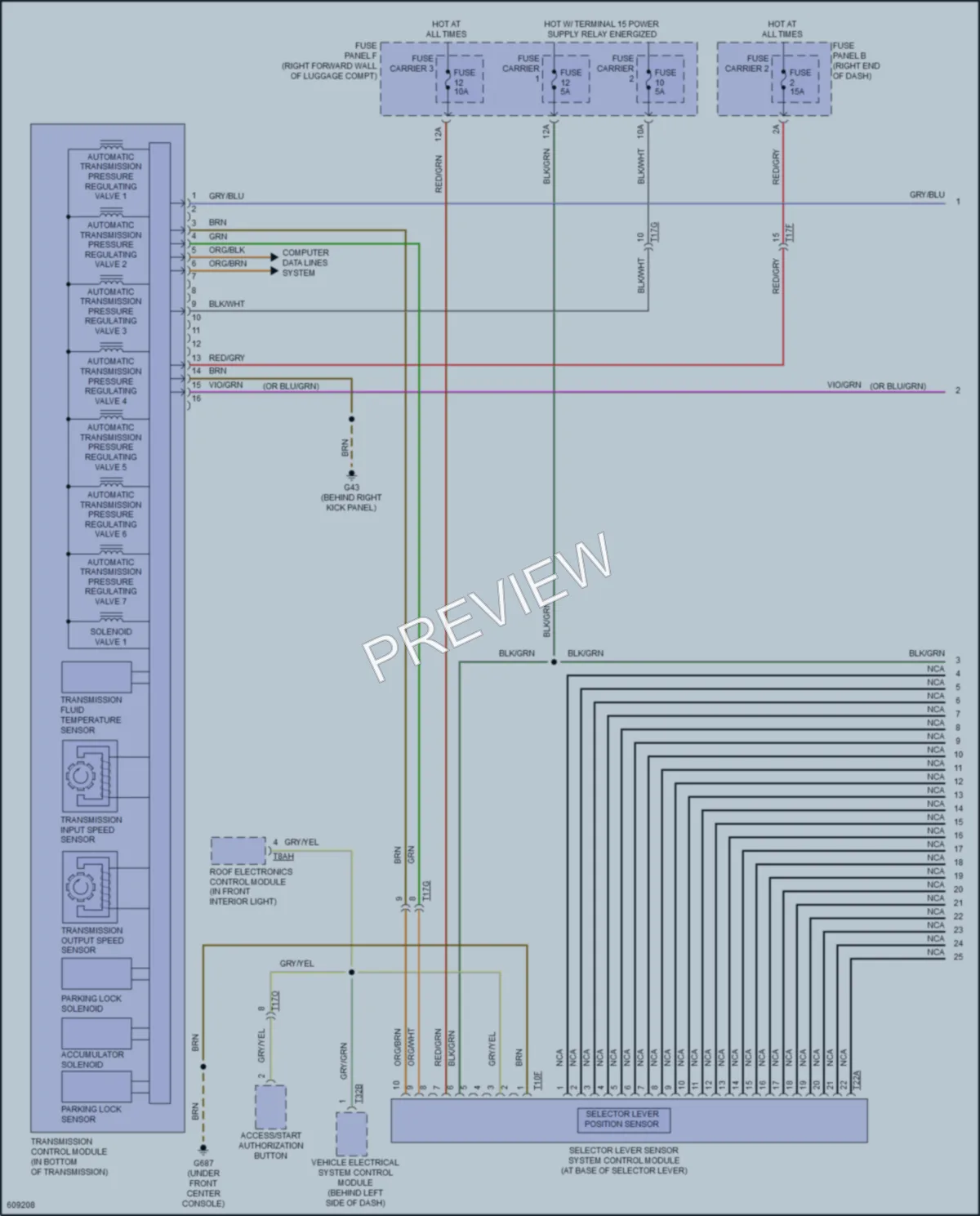 2018 Audi A8L Transmission wiring diagram preview