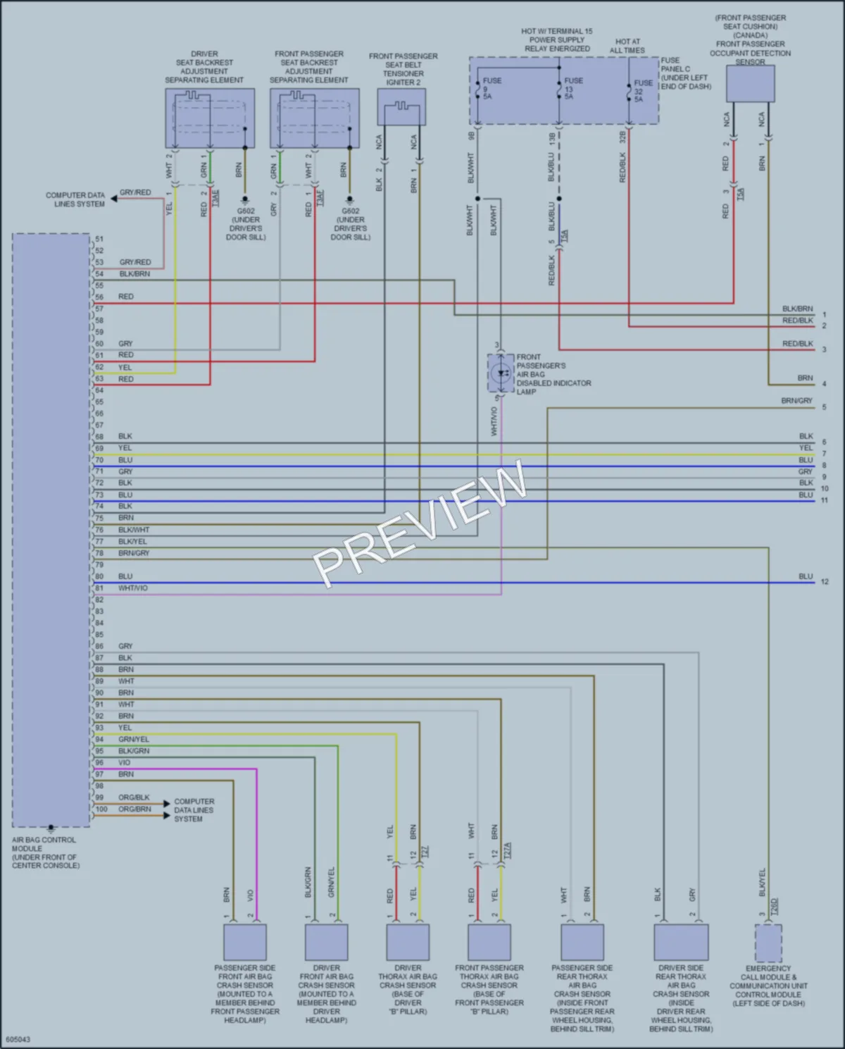 2018 Audi Q3 Supplemental Restraints wiring diagram preview