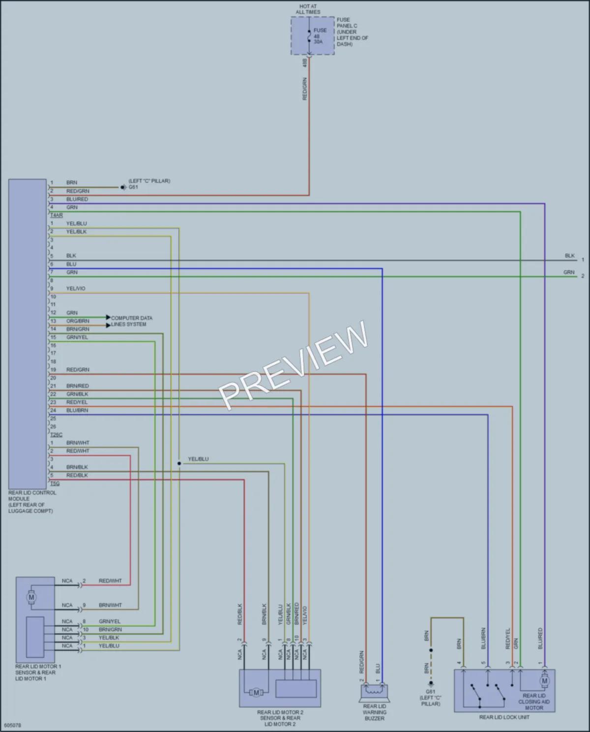 2018 Audi Q3 Trunk Tailgate Fuel Door wiring diagram preview