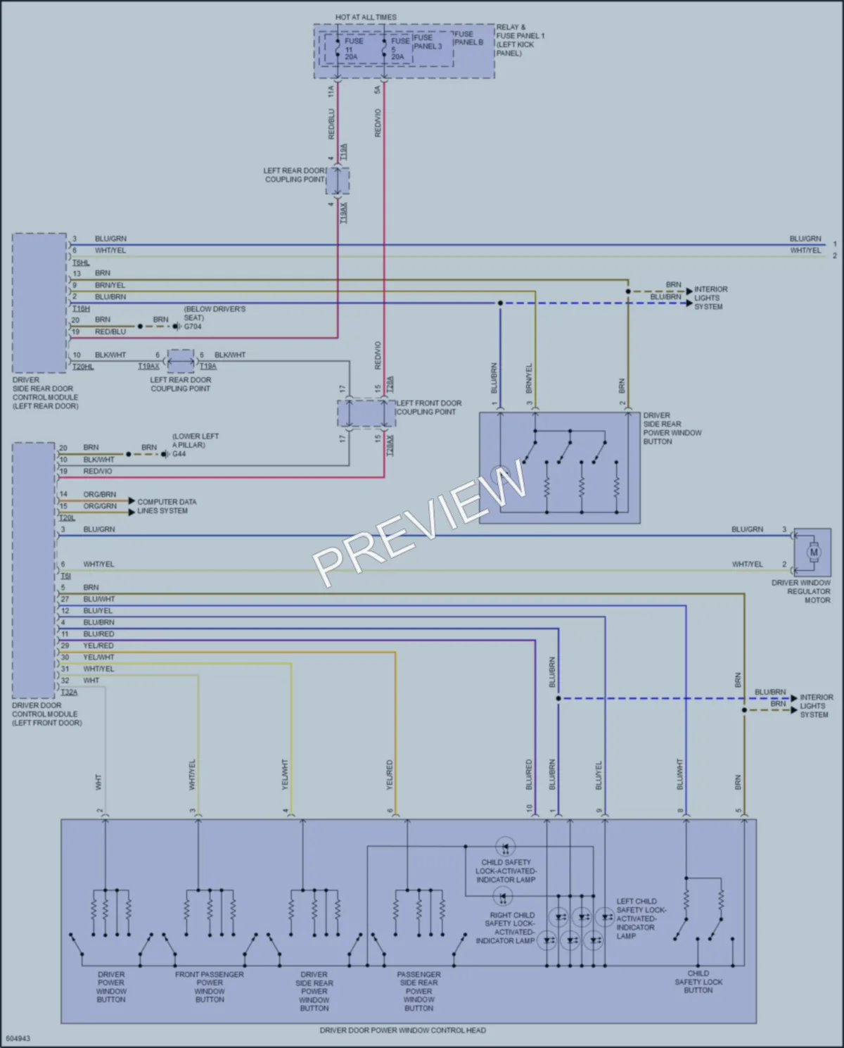 2018 Audi Q5 Power Windows wiring diagram preview