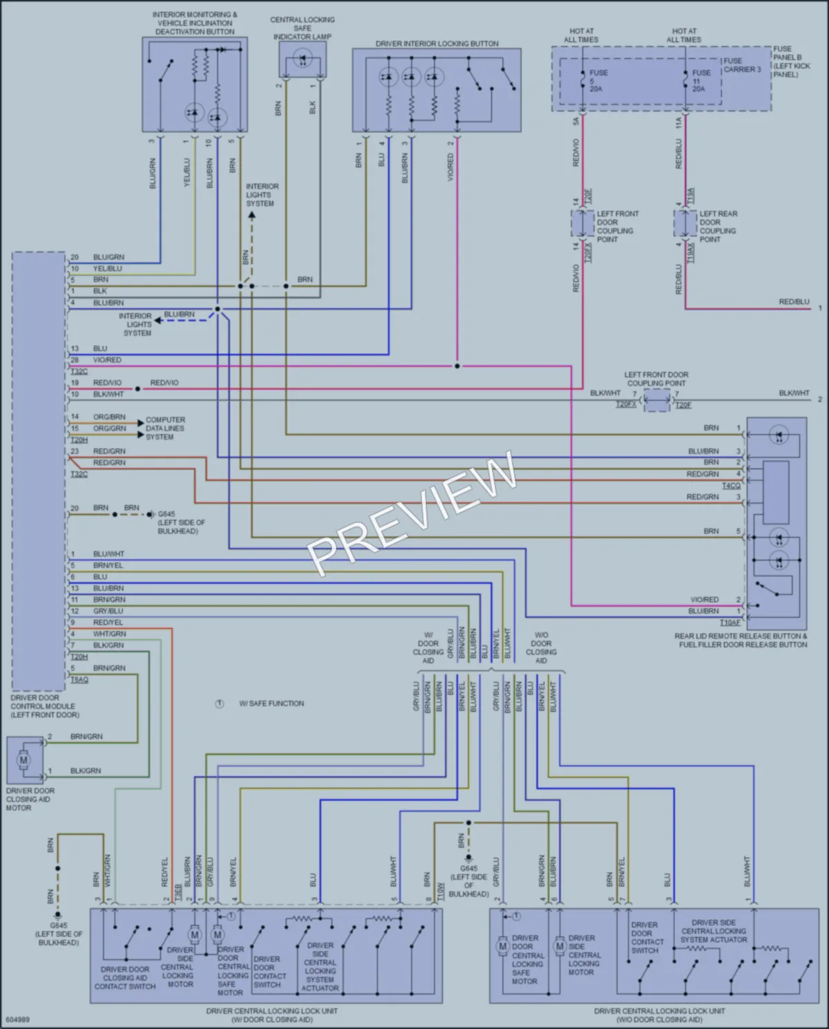 2018 Audi Q7 Anti Theft wiring diagram preview