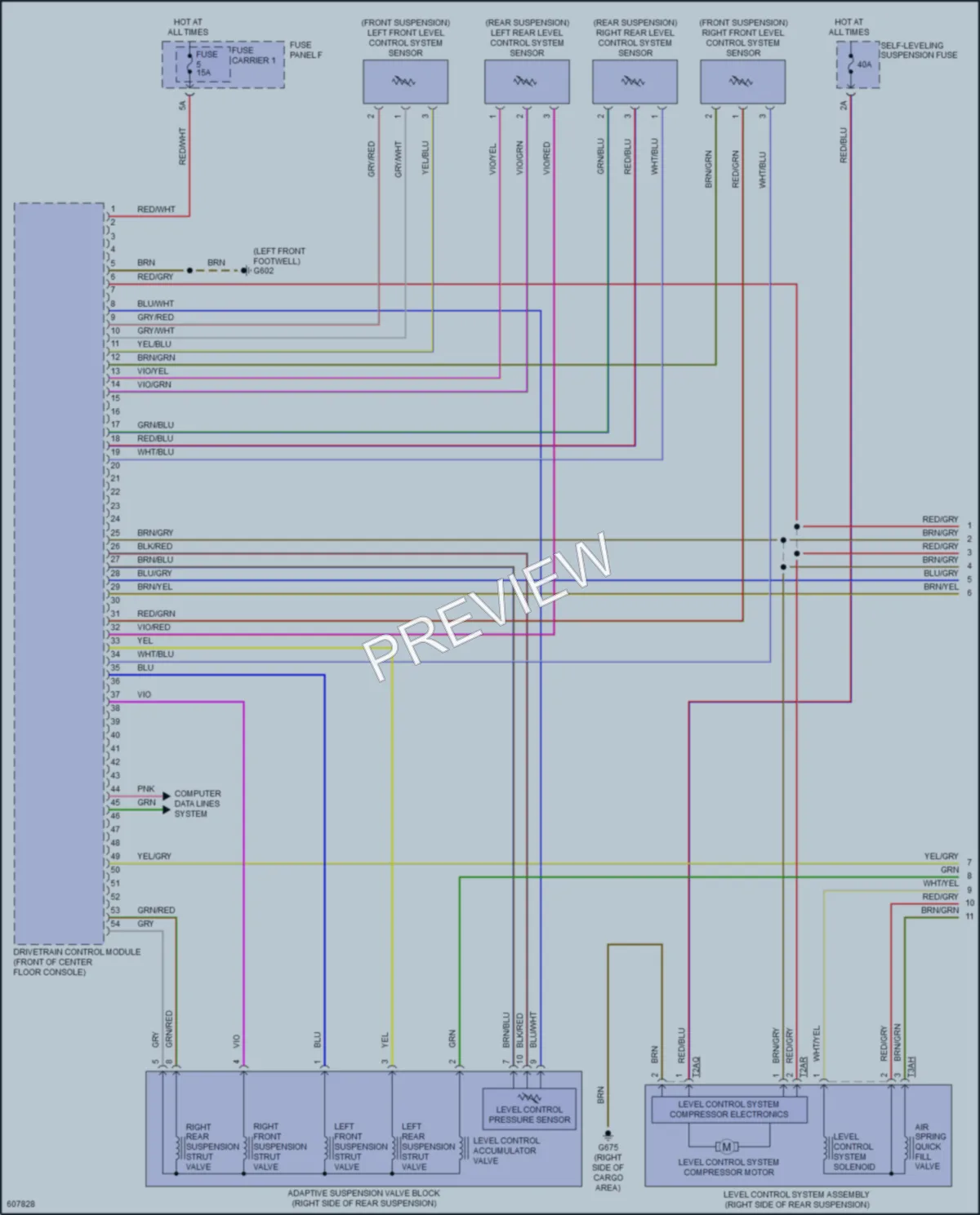 2018 Audi Q7 Electronic Suspension wiring diagram preview