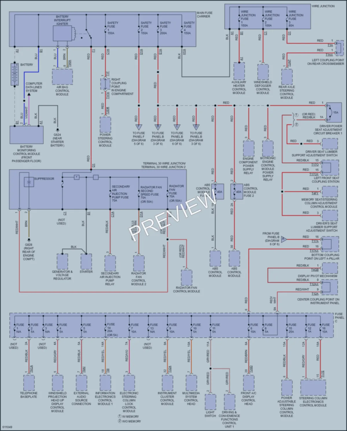 2018 Audi Q7 Power Distribution wiring diagram preview