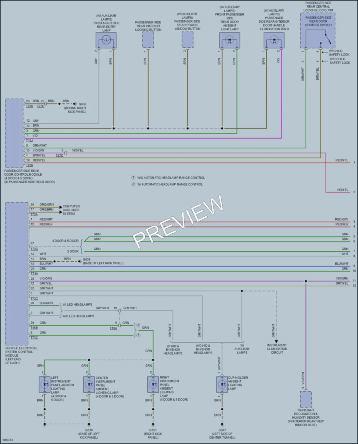 2018 Audi RS3 Interior Lights wiring diagram preview