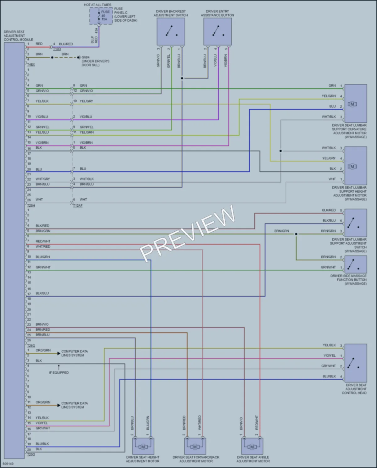 2018 Audi RS3 Memory Systems wiring diagram preview