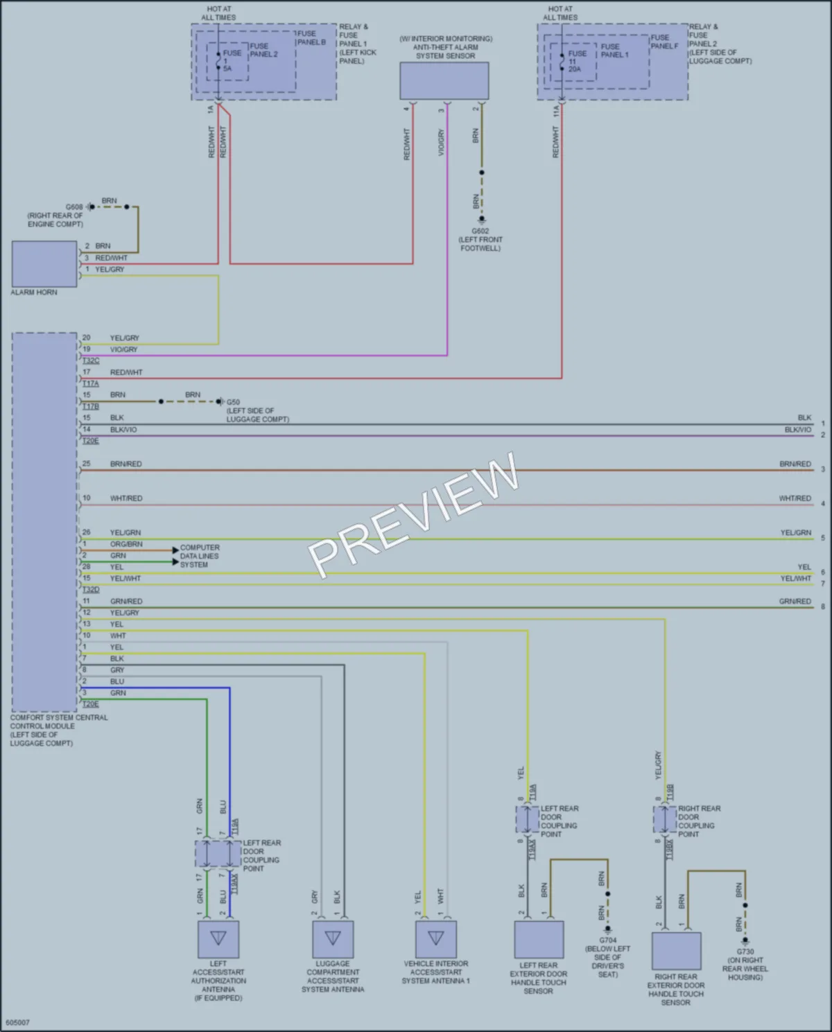 2018 Audi RS5 Anti Theft wiring diagram preview