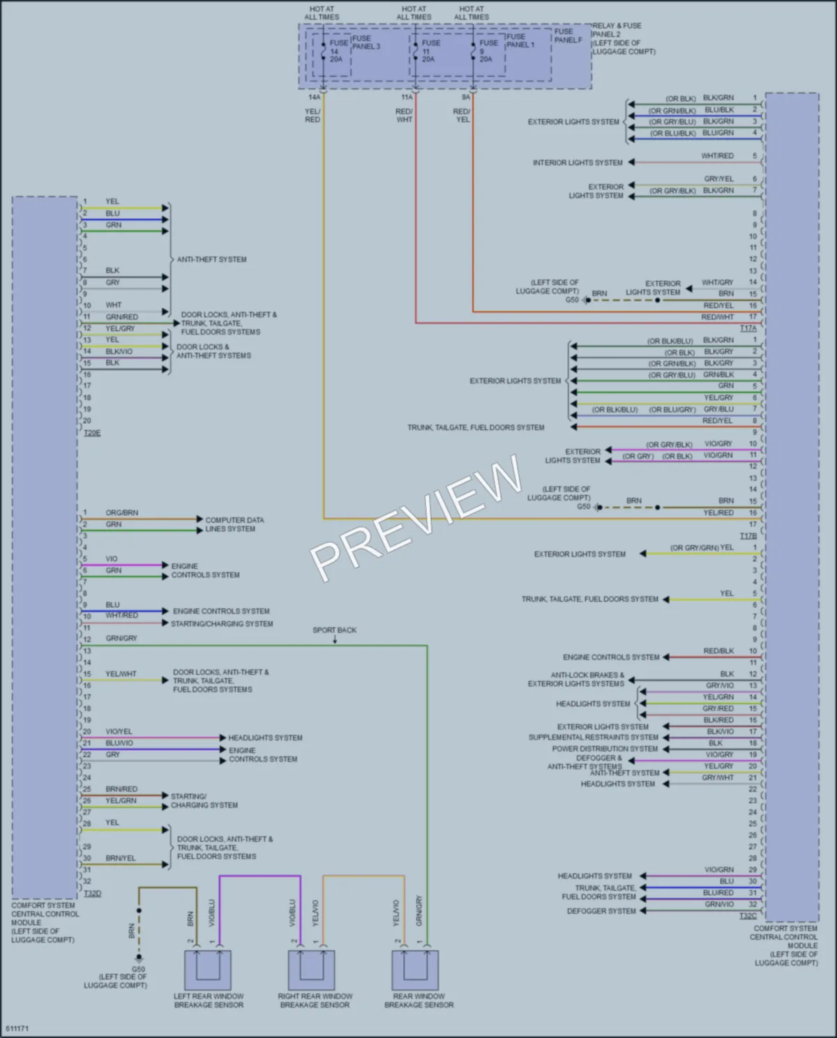 2018 Audi RS5 Body Control Modules wiring diagram preview