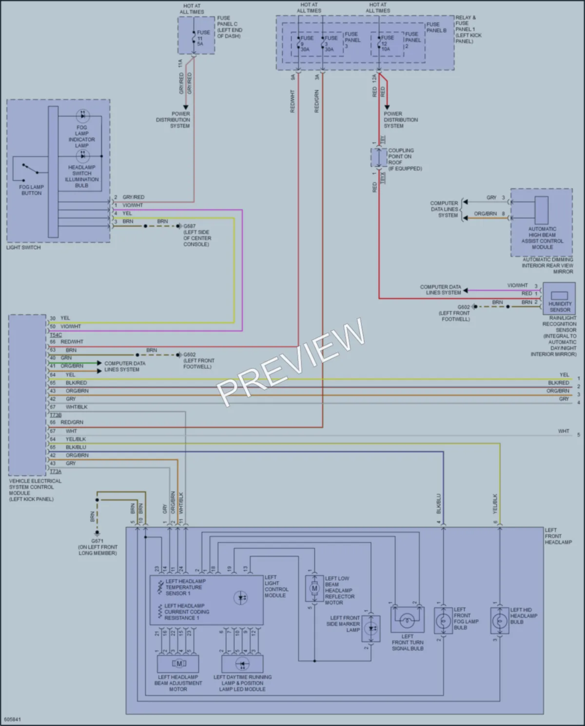2018 Audi RS5 Headlights wiring diagram preview