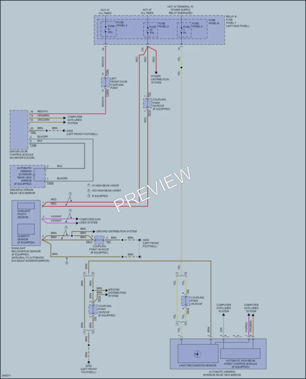 2018 Audi RS5 Power Mirrors wiring diagram preview
