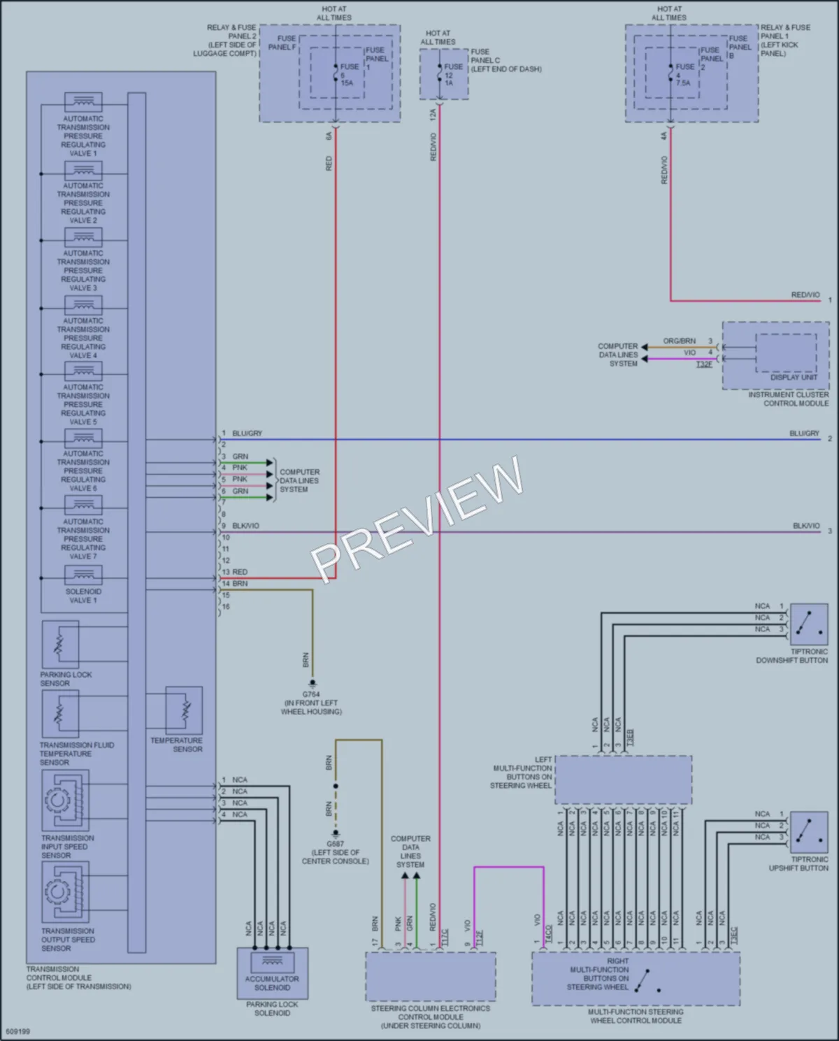 2018 Audi RS5 Transmission wiring diagram preview