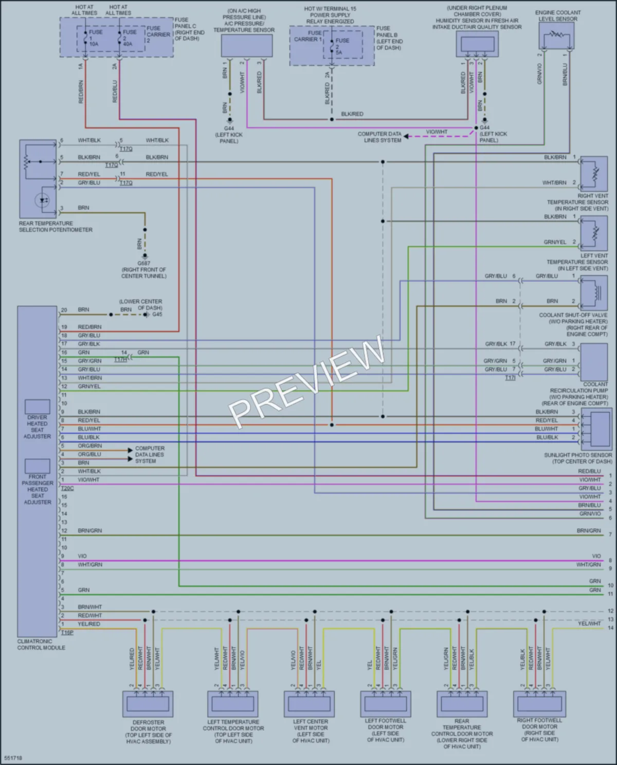 2018 Audi RS7 Air Conditioning wiring diagram preview