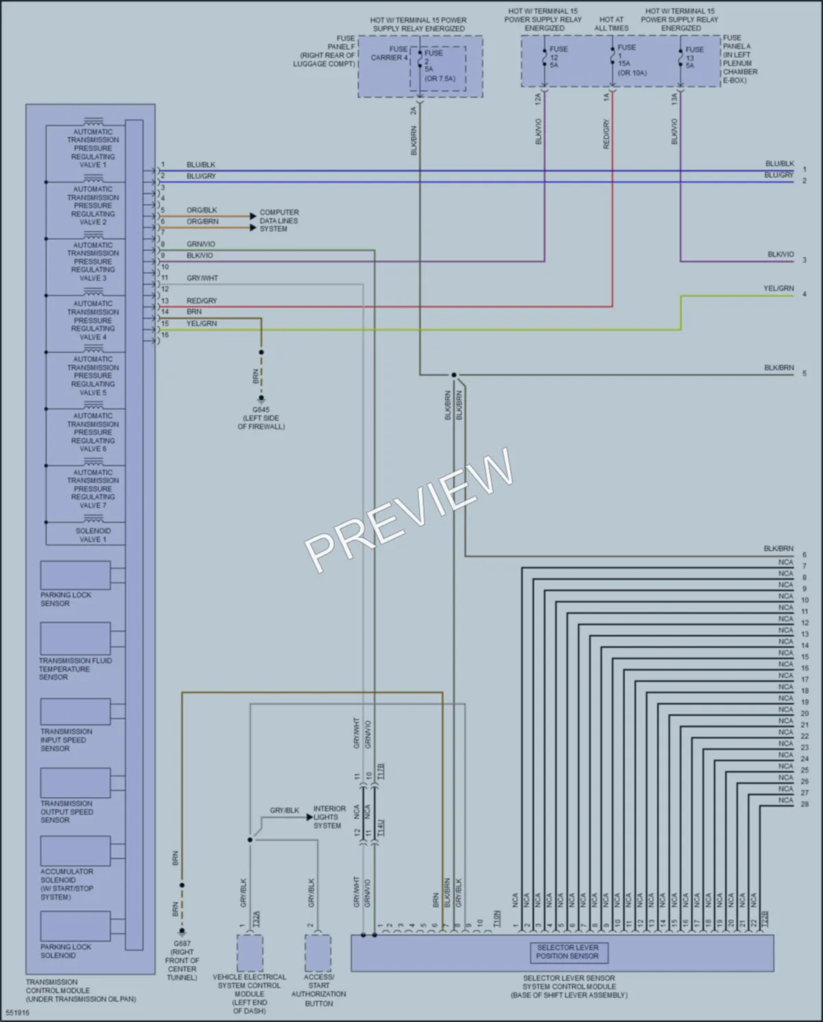2018 Audi RS7 Transmission wiring diagram preview