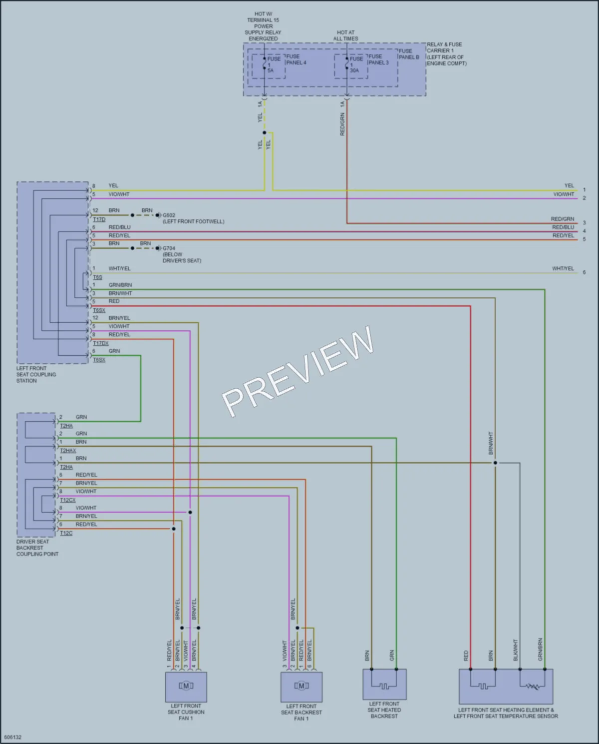 2018 Audi S4 Power Seats wiring diagram preview