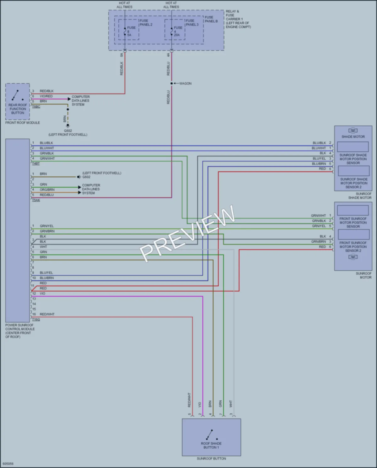 2018 Audi S4 Power Top Sunroof wiring diagram preview