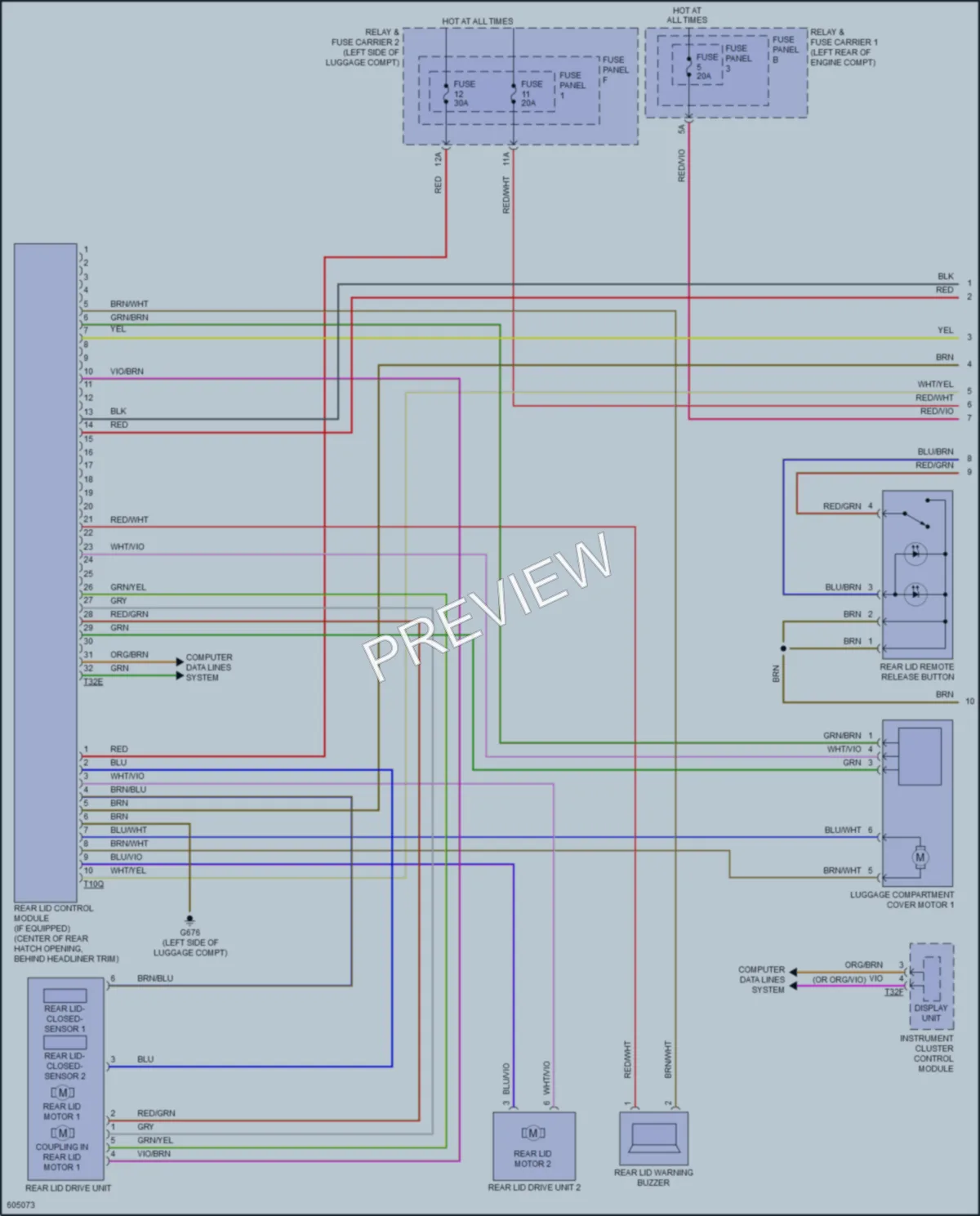 2018 Audi S4 Trunk Tailgate Fuel Door wiring diagram preview
