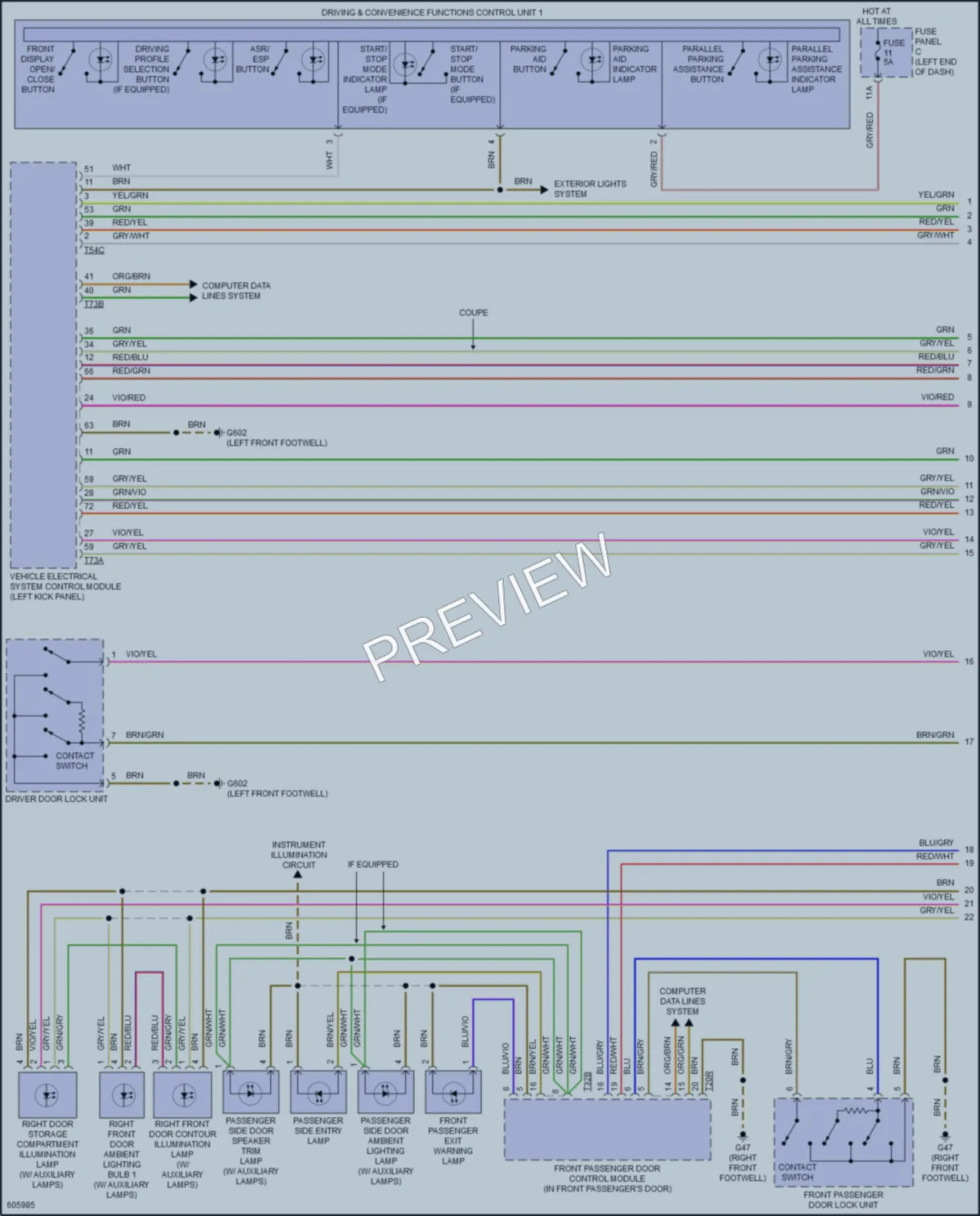 2018 Audi S5 Interior Lights wiring diagram preview