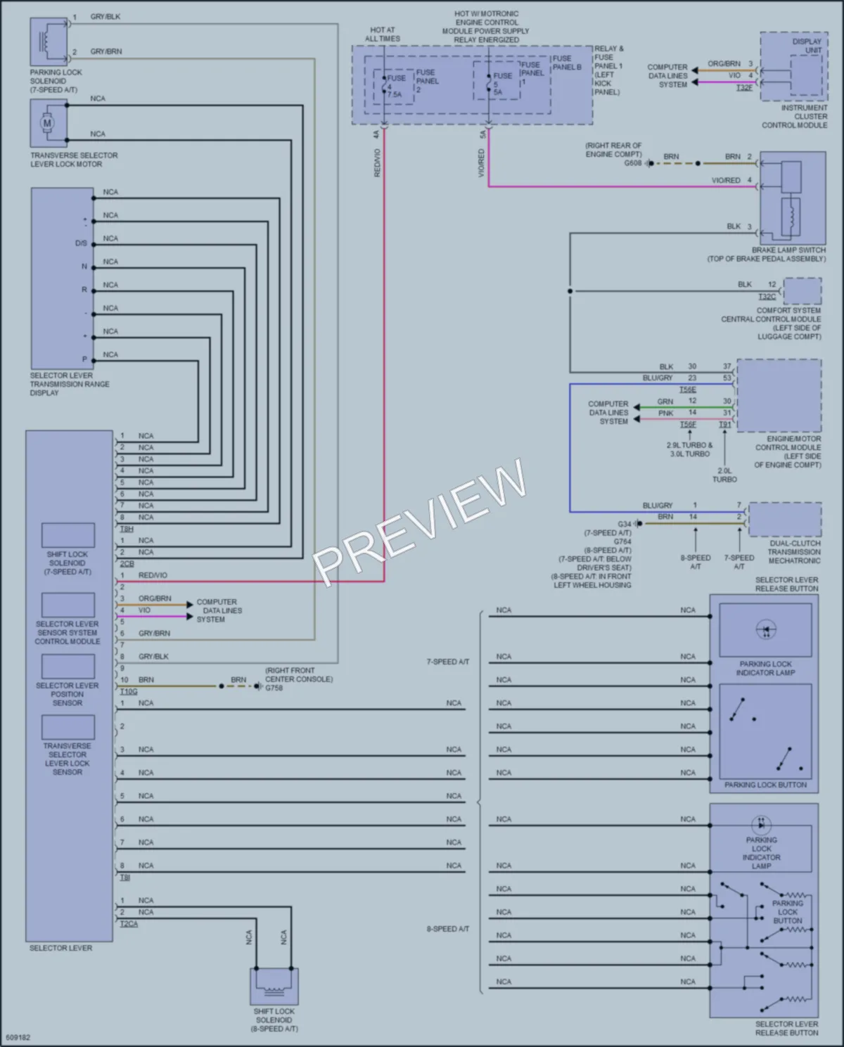 2018 Audi 4D Hatchback Shift Interlock wiring diagram preview