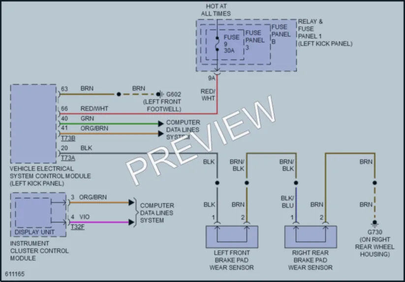 2018 Audi 4D Hatchback Warning Systems wiring diagram preview