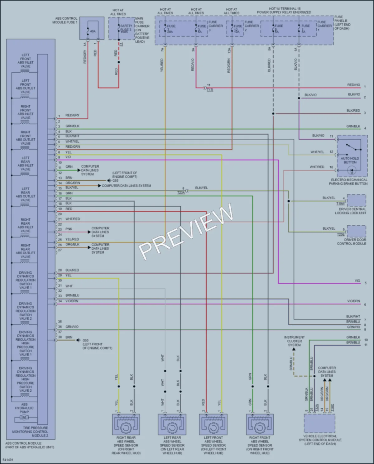 2018 Audi S6 Anti Lock Brakes wiring diagram preview