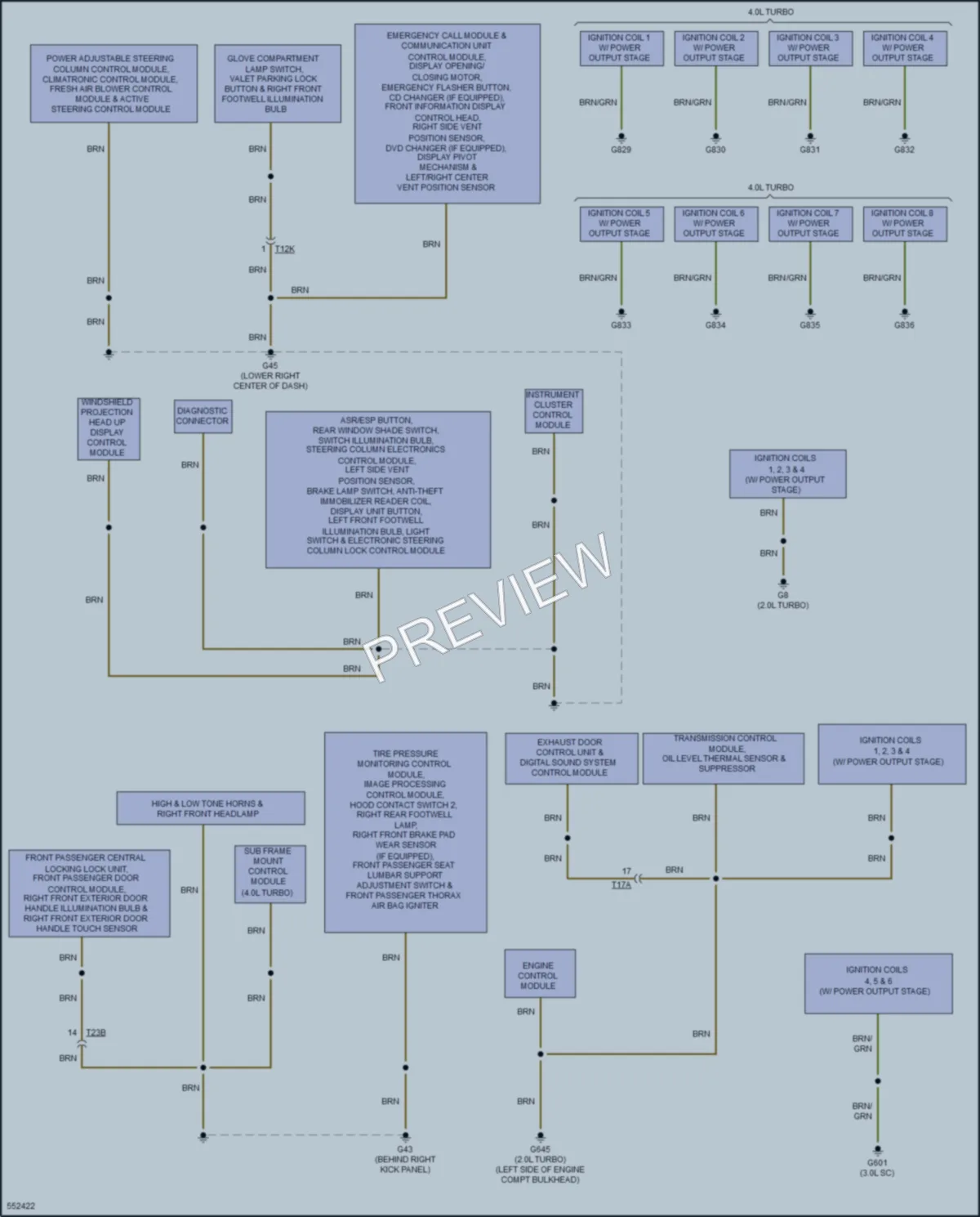 2018 Audi S6 Ground Distribution wiring diagram preview