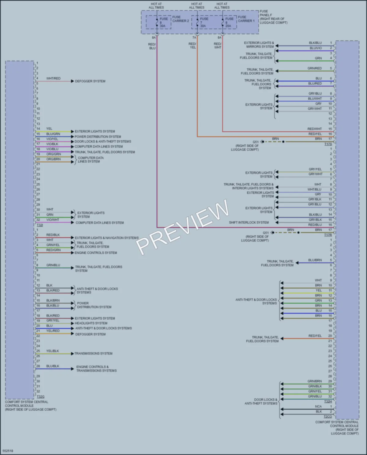 2018 Audi S7 Body Control Modules wiring diagram preview