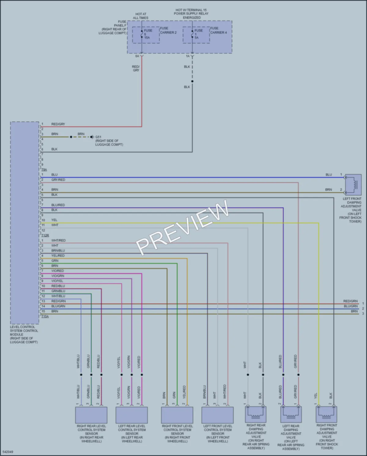 2018 Audi S7 Electronic Suspension wiring diagram preview