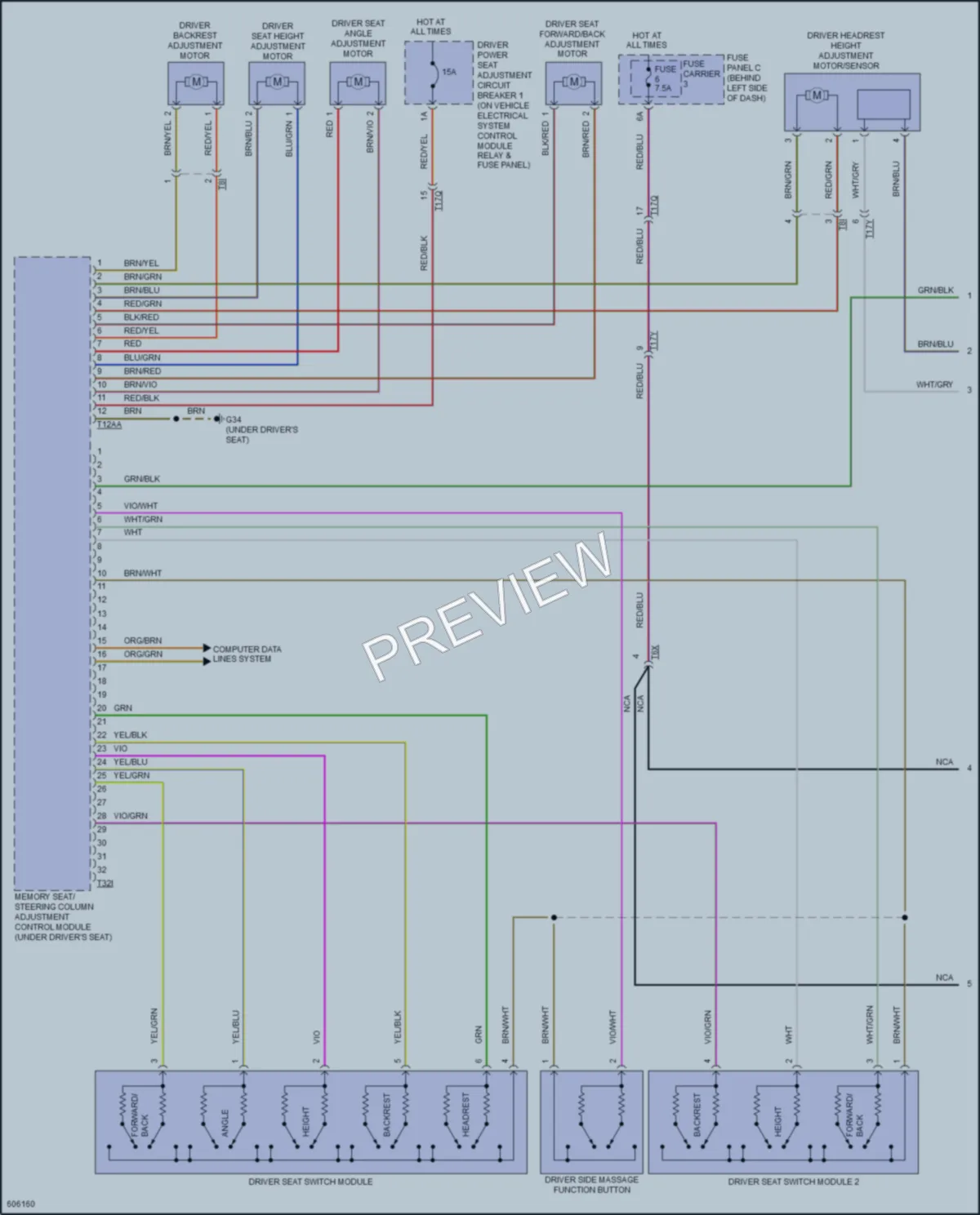 2018 Audi S8 Memory Systems wiring diagram preview