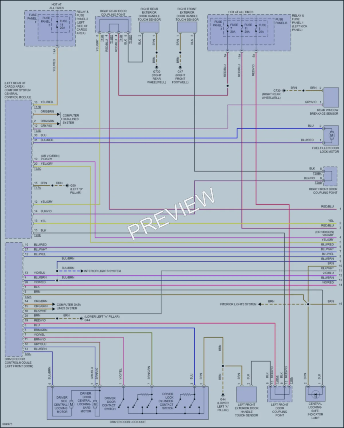 2018 Audi SQ5 Power Door Locks wiring diagram preview