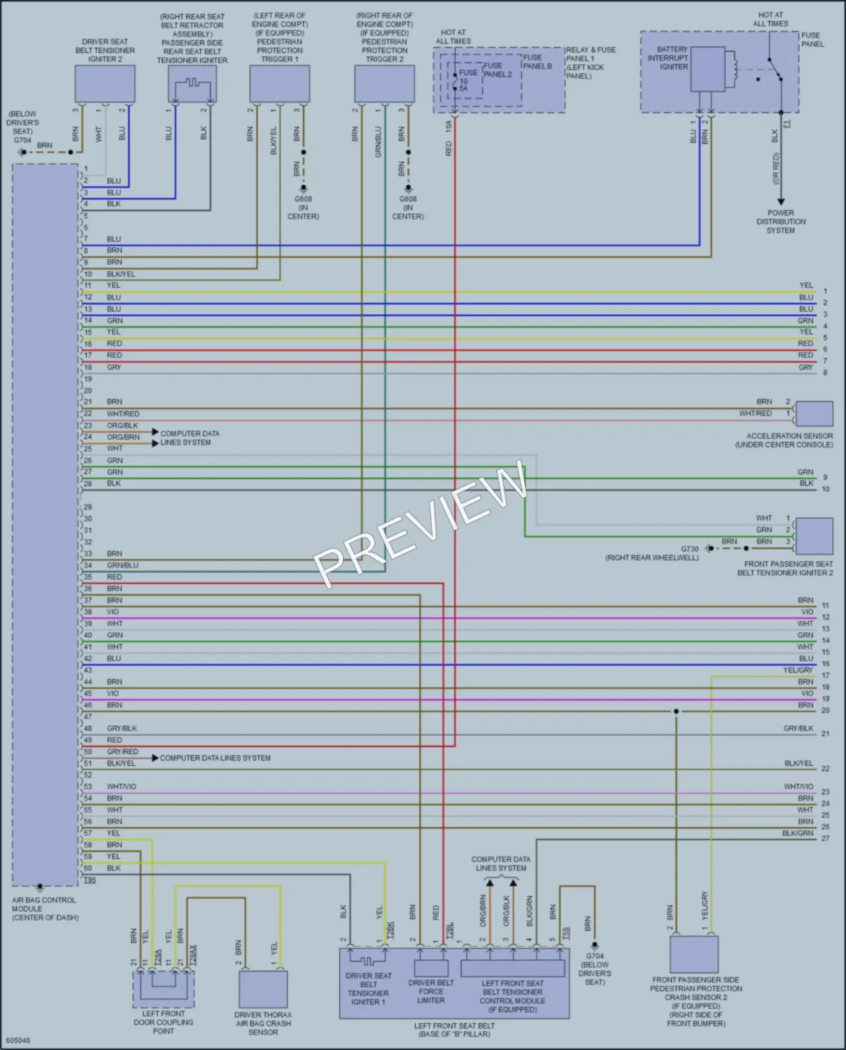 2018 Audi SQ5 Supplemental Restraints wiring diagram preview