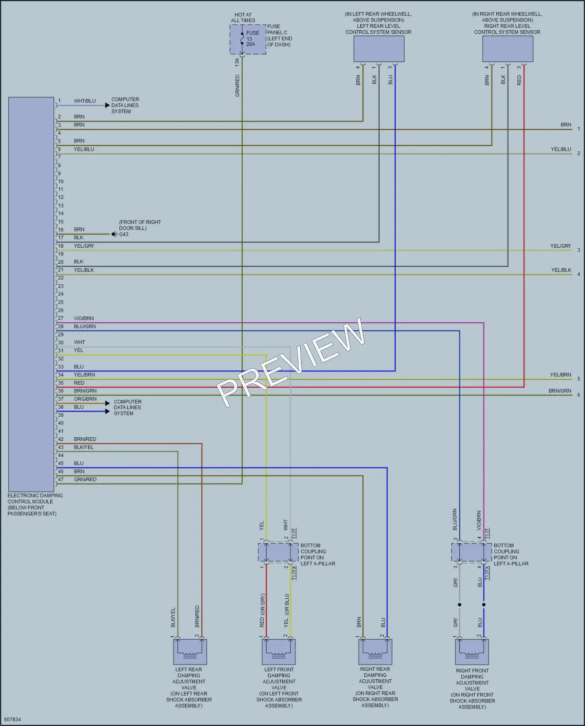 2018 Audi TT Electronic Suspension wiring diagram preview