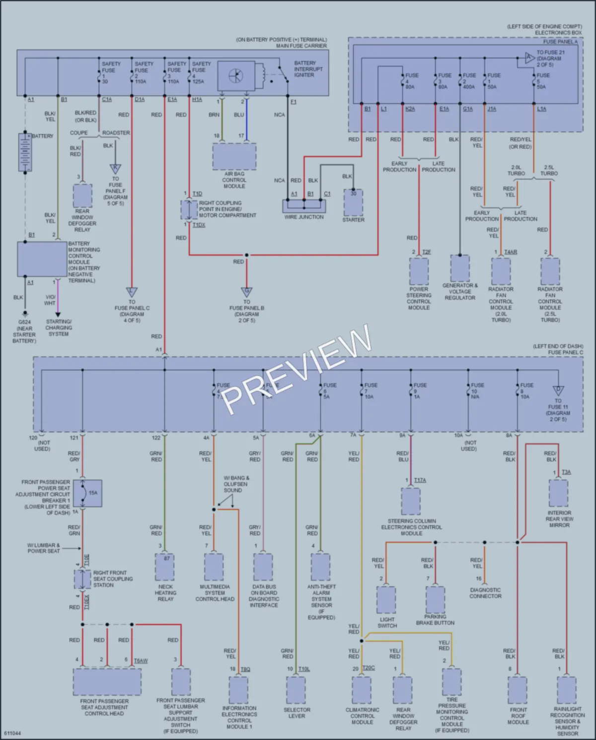 2018 Audi TTRS Power Distribution wiring diagram preview