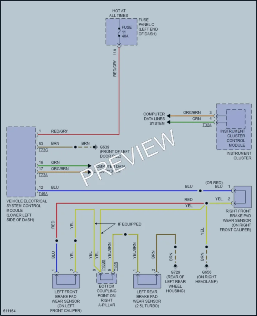 2018 Audi TTRS Warning Systems wiring diagram preview