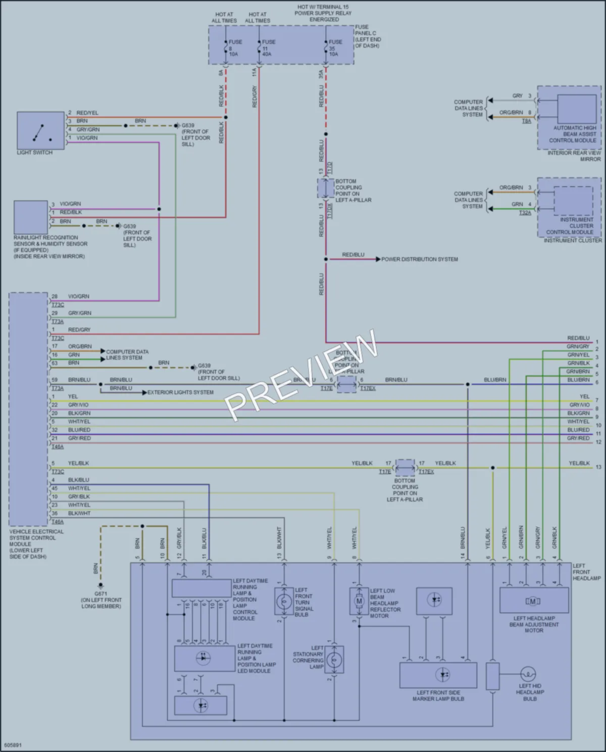 2018 Audi TTS Headlights wiring diagram preview