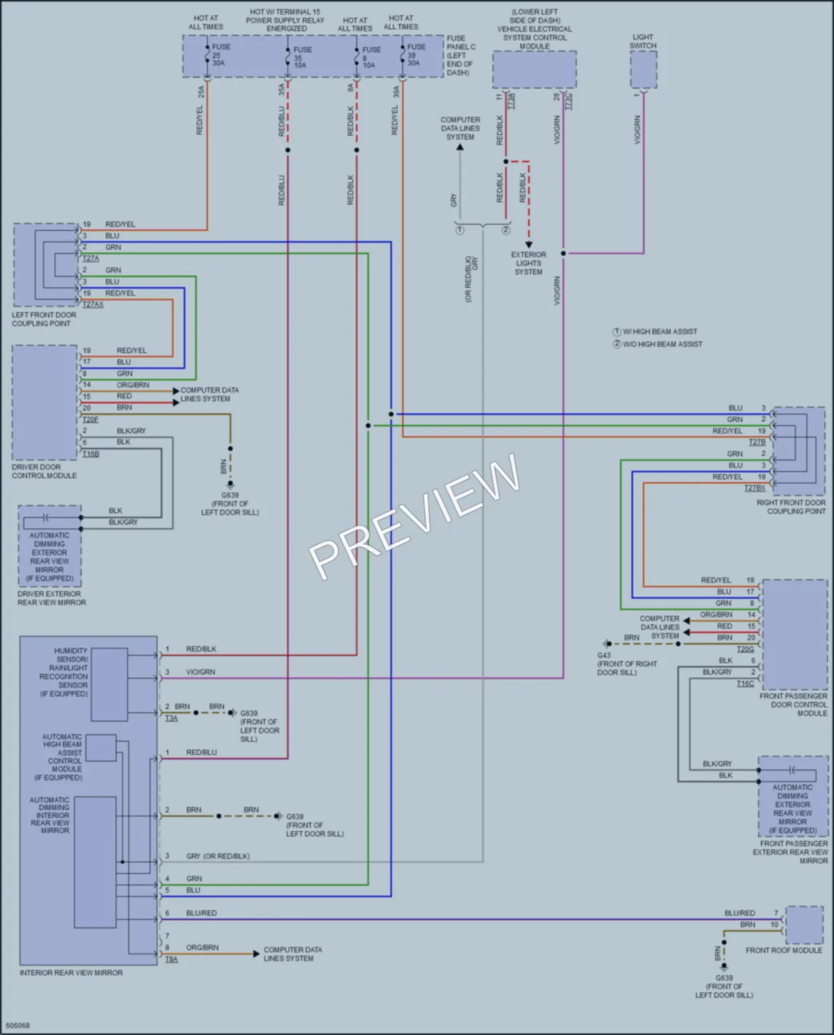 2018 Audi TTS Power Mirrors wiring diagram preview