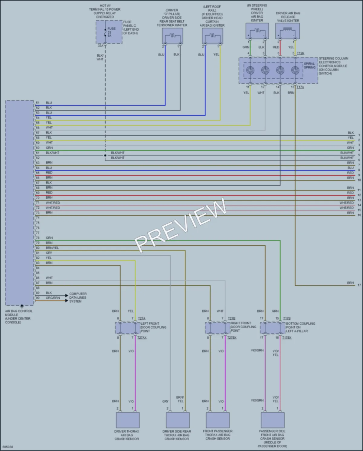 2018 Audi TTS Supplemental Restraints wiring diagram preview