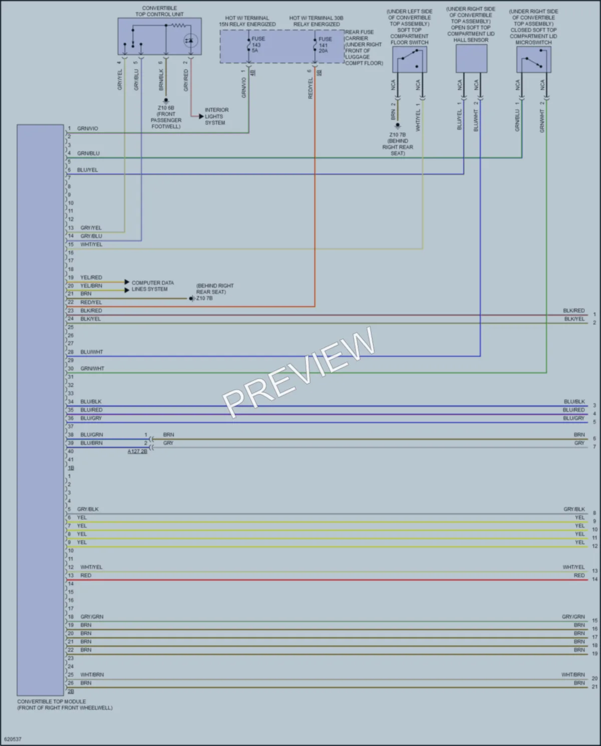 2018 BMW 230i Power Top Sunroof wiring diagram preview