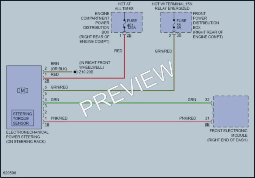 2018 BMW 320i Electronic Power Steering wiring diagram preview